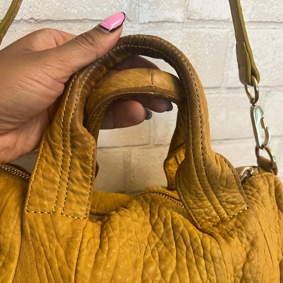 Pebbled Alexander Wang Rocco Stud Duffel Bag- Mustard - Picture 5 of 5